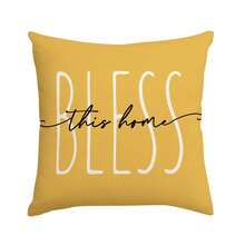 4 Piezas De Cojines Con Estampado De Pintura Al Óleo De Flores Silvestres Y Eslogan, Fundas De Almohada Cuadradas Simples Tipo Lino Con Cremallera Oculta (impresión De Un Solo Lado, Sin Núcleo De Almohada), Adecuadas Para La Decoración De Salas De Estar, Dormitorios Y Sofás En Estilo Rural De Primavera/verano - Amarillo - Ver 7