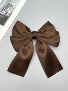 1pc Solid Color Ribbon Bow Hair Clip, Sweet Style Satin Bow Hair Clip, Nape Hair Clip, Ponytail Clip, Top Clip, Alligator Clip Headpiece, Seasonal Limited Edition, Valentine's Day Couple Gift Hair Accessory Claw Clip, Hair Accessories For Women, Hairpin - Single - View 19