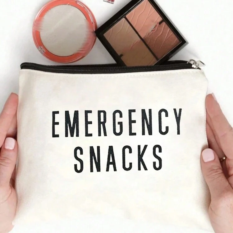 Bolsa de lona personalizable con diseño de foto personalizada, organizador de viaje plegable de gran capacidad para artículos de tocador, estuche de maquillaje con monograma - Beis - Añade 7
