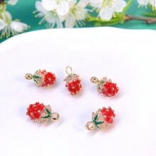 5 cái/gói Hình-Hoa quả Dâu tây Thiết kế Hợp kim DIY Mặt dây chuyền Đối với Hoa tai , Dây chuyền , Vòng tay , Điện thoại di động Dây đeo , Móc khóa Túi Quyến rũ , Phụ kiện trang sức Đối với phụ nữ - Nhiều màu - Xem 5