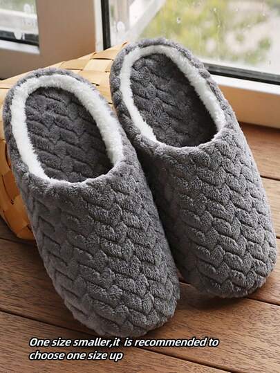 1pair Soft Bottom Slippers, Unisex Soft Sole Non-Slip Silent Indoor Thermal Slippers, For Spring, Autumn, Winter Use On Wooden Floor
