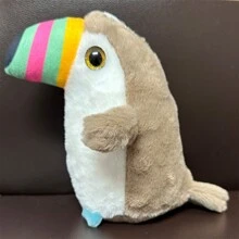 1pc 18cm Cute Big Bird Stuffed Plush Doll - Light Grey - View 6