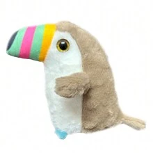 1pc 18cm Cute Big Bird Stuffed Plush Doll - Light Grey - View 3