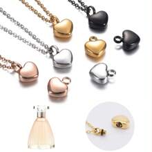 1pc Stainless Steel Gold-Plated Non Tarnish Dainty Urn Heart Necklace For Women Perfume Pet Ashes Memory Valentines,Mom,Mother,Mother's Day,Gift - Heart-shaped - View 1