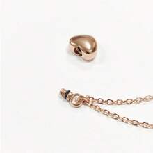 1pc Stainless Steel Gold-Plated Non Tarnish Dainty Urn Heart Necklace For Women Perfume Pet Ashes Memory Valentines,Mom,Mother,Mother's Day,Gift - Heart-shaped - View 5