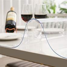 1pc Pvc Transparent Table Mat, Heat Resistant, Dust-Proof, Waterproof, Desktop Protector Cover For Home/Hotel Tables & Desks - Transparent - View 7