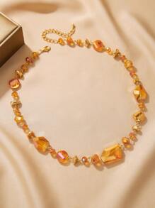 一件歐風時尚不規則玻璃珠貝編九字針配項鍊,適合女性日常或派對場合佩戴 - 玻璃 - 查看 7