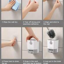 1pc Wall-Mounted Toilet Brush No Blind Spot Cleaning Toilet Toilet Household Cleaning Brush With Drain Tray Set