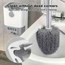 1pc Wall-Mounted Toilet Brush No Blind Spot Cleaning Toilet Toilet Household Cleaning Brush With Drain Tray Set