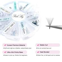 320入組預製眼睫毛扇形束 10D 8-15mm長度 0.05厚度 C卷曲 眼睫毛延長 手工製作 鬆散填充式睫毛 多種選擇 沙龍使用（8個方塊，每個40個，輕盈的羽毛睫毛，請小心不要弄丟它們。） - 黑色 - 查看 6