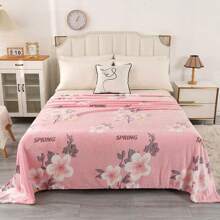 1pc Snow Velvet Flannel Blanket, Lightweight Luxury Style, Suitable For Four Seasons, Ideal For Beds, Sofas, Office Napping, Or As Airline Blankets - Pink - View 3
