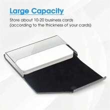 With Magnetic PU Leather Stainless Steel Card Case ID Name Card Case Women Office 95*63mm Card Holder Wallet Business Card Holder Credit Card Holder For Men Mini Wallet Card Wallet Rfid Wallet