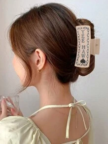 1 件西部复古牛仔仙人掌字母牛头皮革和塑料女士发爪夹，发爪 - 彩色 - 查看 3