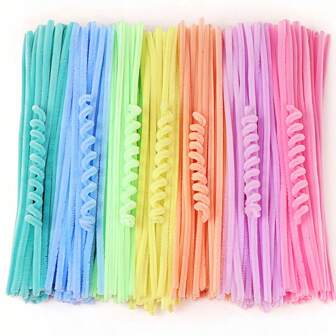 20/100pcs Twist Ties, Mixed Color Macaron Chenille Sticks, Twist Rods, 6 Mixed Colors DIY Handmade, Flexible Polyester Stem Twist Ties For Crafting, Artificial Potted Plants, Artificial Animals, Home Decor, Easter Gifts, Birthday Gifts, Holiday Gifts
