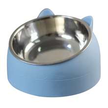 Tilted Stainless Steel Single Bowl Pet Feeder For Cats & Dogs - Promotes Healthy Digestion, Comfortable Feeding