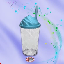 kit 5 Copo Twister B 500 ml Tampa Canudo  aniversário  personalizável - Azul bebê - Visão 1
