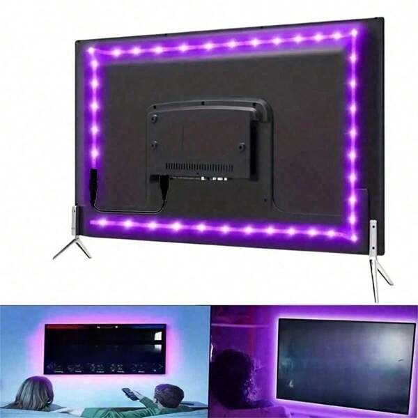 1pc Pink/Purple LED Strip USB Light 60/120/180/300 LEDs Flexible LED Tape 1m/2m/3m/5m For TV, Computer, Cabinet Backlight (No Remote)