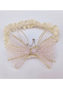 New Baby Headbands For Infant & Toddler, Hair Accessory Bowknot Lace Crown Headwear - Pink - View 5