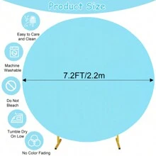 Round Wedding Arch Cover For Circle Arch Stand, Thick Polyester Fabric Adjustable Circle Arch Backdrop Cover For Wedding Birthday Party Shower Photography Decoration Valentine's Day (Not Inclue Circle Stand) - 藍色 - 查看 5