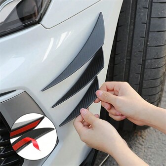 6pcs/1set Universal Front Bumper Lip Decoration Diffuser Splitter Fins Body Spoiler Canards Valence Chin Car  Decor