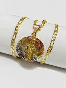 JUDAS TADEO, Cadena larga rosario en formas diferentes y tamaños con tres colores, (oro laminado) - VJ - Ver 3