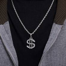 1入歐美風格嘻哈合金鑲鑽項鍊,具有各種嘻哈與龐克風格元素,如數字、皇冠、獎章、寶石、美元符號 - 嘻哈吊墜 - 查看 10