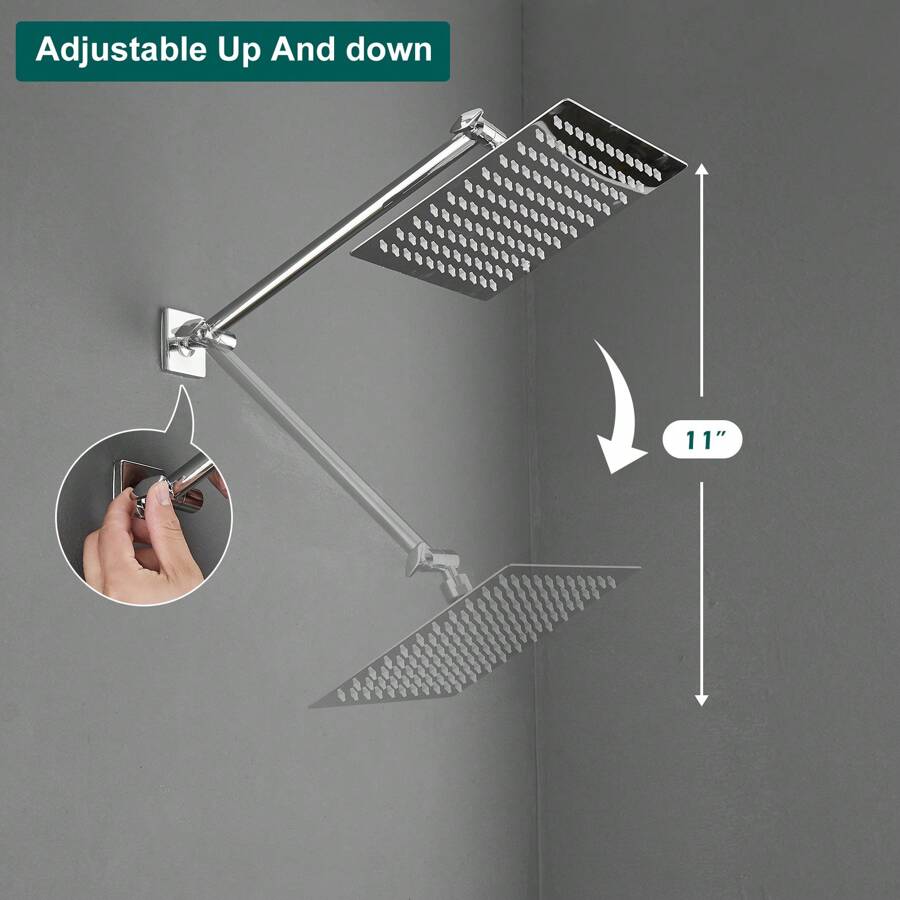 Hoimpro Adjustable Extension Shower Arm Shower System With 8 Inch Rain