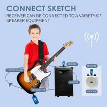 Wireless Guitar System Transmitter Receiver 2.4GHz Built-In Rechargeable Lithium Battery Digital For Electric Guitar Bass - Blue - View 6