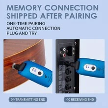 Wireless Guitar System Transmitter Receiver 2.4GHz Built-In Rechargeable Lithium Battery Digital For Electric Guitar Bass - Blue - View 5