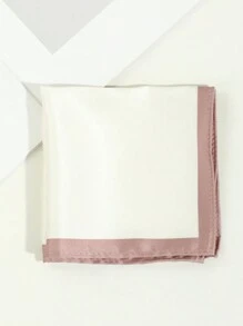 1pc Men's Fashion Solid Color Bordered Lightweight Minimalist Silk-Like Handkerchief Scarf, Suitable For Banquet, Work, Daily Wear - Solid Color - View 16