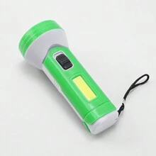 1入組2節aa電池驅動的led手電筒,3030燈珠,適用於遠足和露營探險,便攜塑料手電筒,綠色 - 綠色 - 查看 5