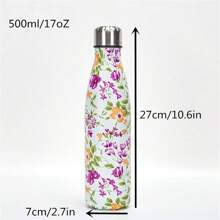 时尚不锈钢双层印花水瓶，个性化真空隔热运动水杯，适合夏季运动、户外、露营 - 紅色 - 查看 2