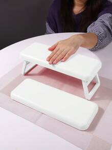 Nail Art Hand Pillow, Foldable Plastic Hand Pillow, Nail Salon Wrist Guard Holder, Dedicated Hand Pillow, Minimalist Style Tool Holder, Portable And Foldable(28*10.5cm) - White - View 2