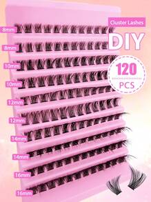 120 sợi mi giả dạng chùm C-Curl, mi đơn phân đoạn, mi nhọn, chùm mi, mi giả. - màu đen - Xem 8