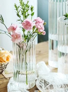 1PC Glass Cylinder Vases Glass Hydroponic Vase Transparent Glass Vase Candle Holders Clear Flower Vase For Tables Wedding Decor Gifts Birthday Graduation Home Decor Room Decor - Clear - View 7