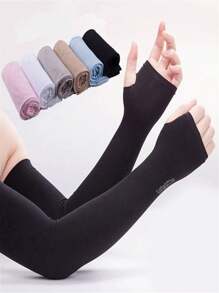 Sun Protective Anti UV 1Pair Summer Ice Silk Long Sleeves Anti-Sunburn Arm Cover Men Women Cuff New Cool Hand Sleeves Anti-UV Cycling Arm Sleeve Fingerless,Suitable For Cycling And Riding Motorcycle