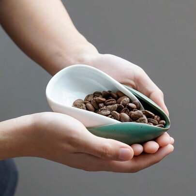 陶瓷称豆盘、咖啡香薰盘、茶具、厨房小工具、陶瓷材质、多功能返校