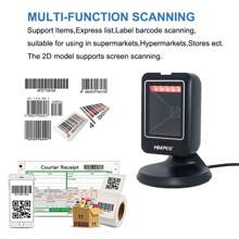 2D Barcode Scanner All-Round Desktop Automatic Sensing Data Matrix Reader Supermarket Usb Barcode Reader 1D 2D QR Code - Black - View 4