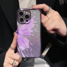 Đúng mốt Đầy màu sắc Mạ điện Biến đổi dần Loại bướm Vỏ mềm Ốp lưng & bao da điện thoại tương thích với Huawei , Loạt - Mạ điện đen lấp lánh + sơn bướm - Xem 6