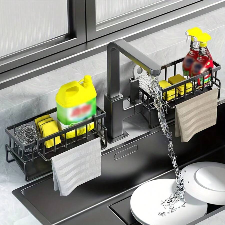 1pc Faucet Sponge Holder, Sink Caddy Organizer Over Faucet, Hanging