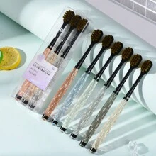 orc 1 Set Of 3pcs Soft Bristle Toothbrush Crystal Handle Adult Toothbrush For Family Use - Multicolor - View 1