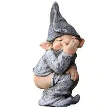 1 Garden Gnome Statue, Resin Garden Gnome Handicraft, Garden Decoration, Creative Garden Statue Decoration, Weather Resistant And Fun Garden Gnome Decoration, Outdoor Indoor Courtyard Lawn Porch Decoration, Garden Outdoor Courtyard Lawn Decoration Ornament Resin