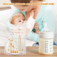 120pzs Bolsas De Almacenamiento De Leche Materna, Bolsas De Lactancia Con  Canalón Y Soporte 250ml - Blanco - Ver 6