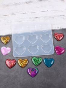 1 件心形树脂模具钥匙扣饰品模具硅胶心形环氧模具心形铸造首饰模具用于钥匙扣首饰吊坠工艺制作 - 無色 - 查看 14