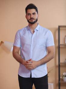 Men Shirts - 淺藍色 - 查看 1