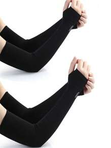 Sun Protective Anti UV 1Pair Summer Ice Silk Long Sleeves Anti-Sunburn Arm Cover Men Women Cuff New Cool Hand Sleeves Anti-UV Cycling Arm Sleeve Fingerless,Suitable For Cycling And Riding Motorcycle