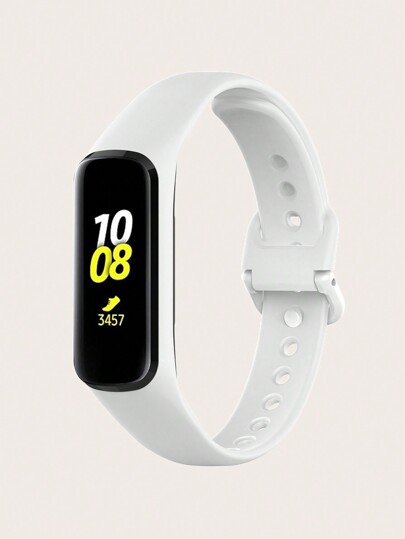 1 Pezzo Cinturino Di Orologio In Silicone Bianco Alla Moda Unisex Compatibile Con Samsung Galaxy Fit 2 R220, Accessorio Cinturino Per Smart Watch Rimovibile