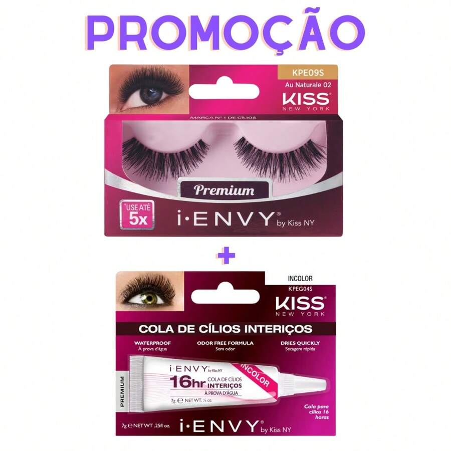 Kiss New York False Eyelashes - AU NATURALE 02 + GLUE - View 1