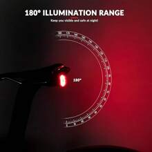 ROCKBROS LED Rear Bike Tail Light, 100 Lumens USB Rechargeable Ultra Bright Smart Tailight, Brake Sensing Bicycle Light For Mountain And Road Cycling, 7 Light Modes - Black - View 4