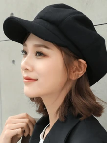 Women Pilot Hat - Black - View 2